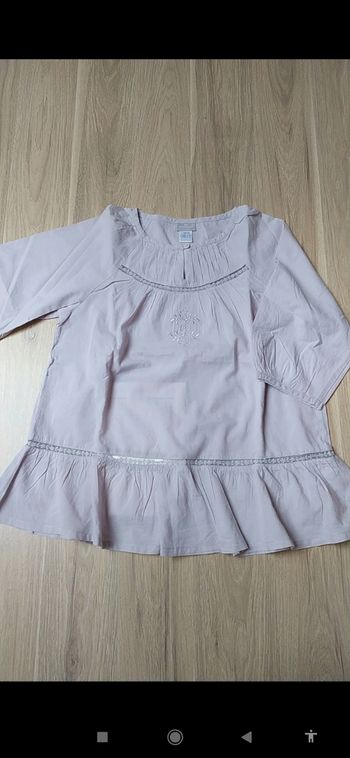 blouse Tunique couleur lilas avec broderie 10 ans Cyrillus