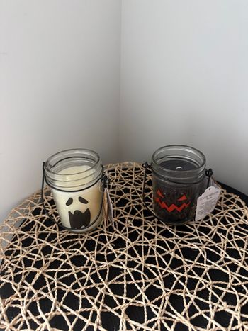 Verres et bougie Halloween