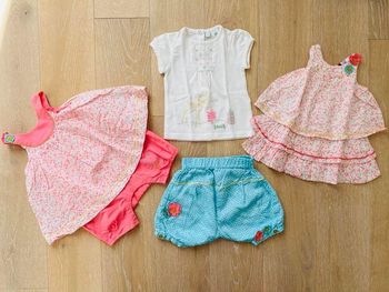 Lot bébé fille Orchestra 3 mois robe short t-shirt combi été excellent etat