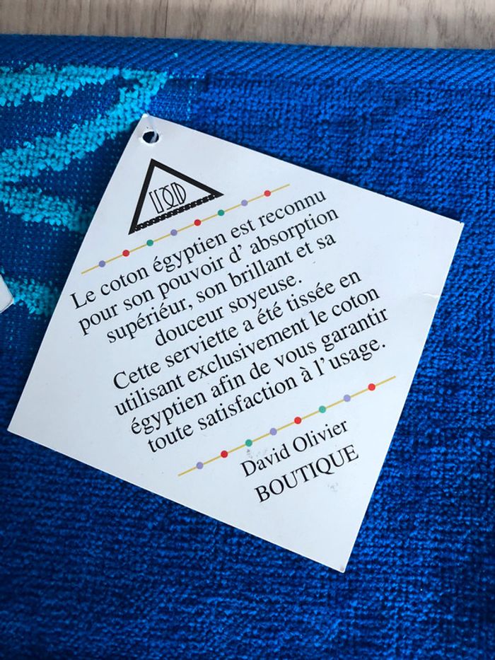 Drap de plage 180x100 cm « David Olivier » NEUF - photo numéro 6