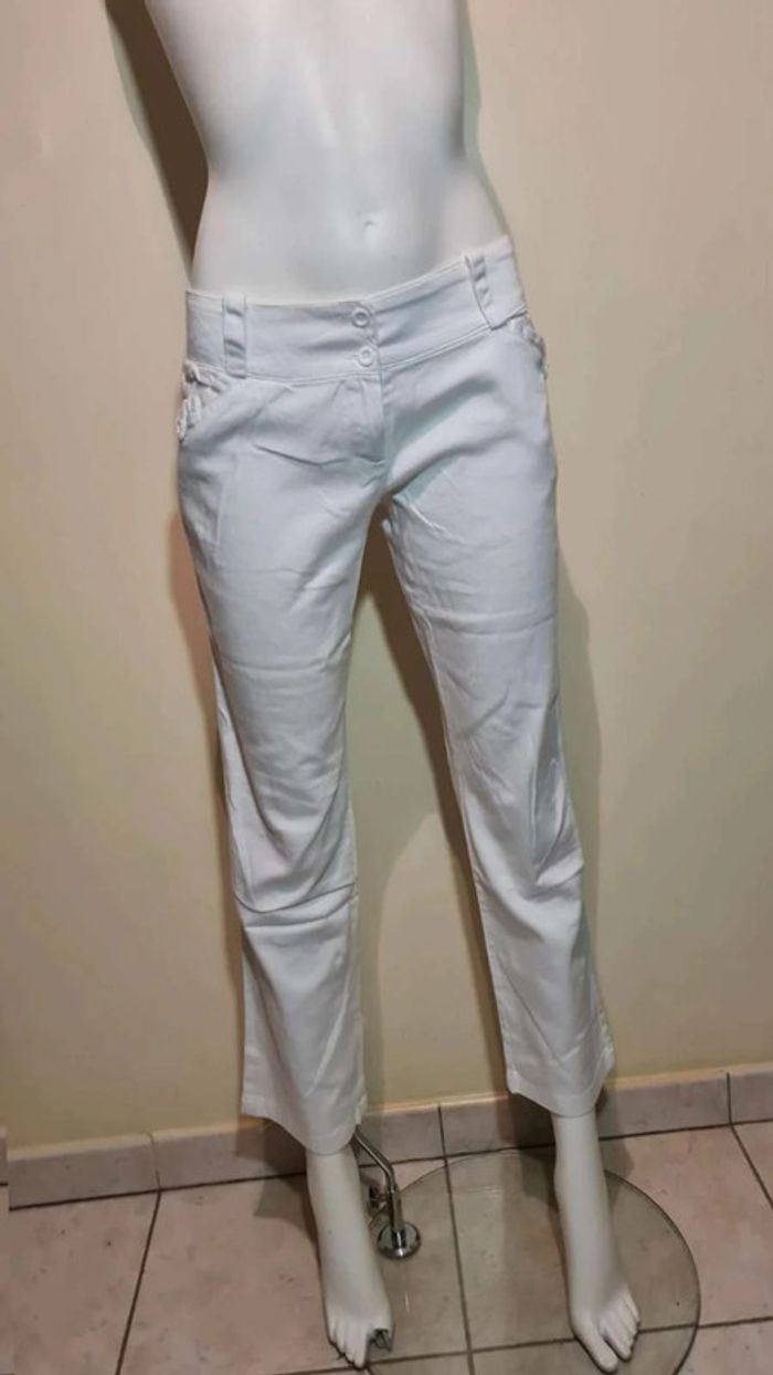 Pantalon blanc coupe droite