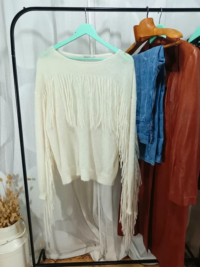 Mes Demoiselles "Pull à franges alpaga Écru" t.2 - photo numéro 3