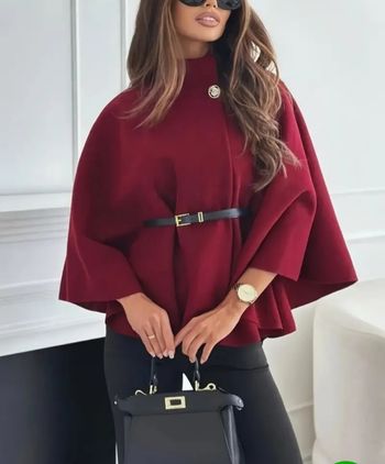 Cape ceinture bordeaux