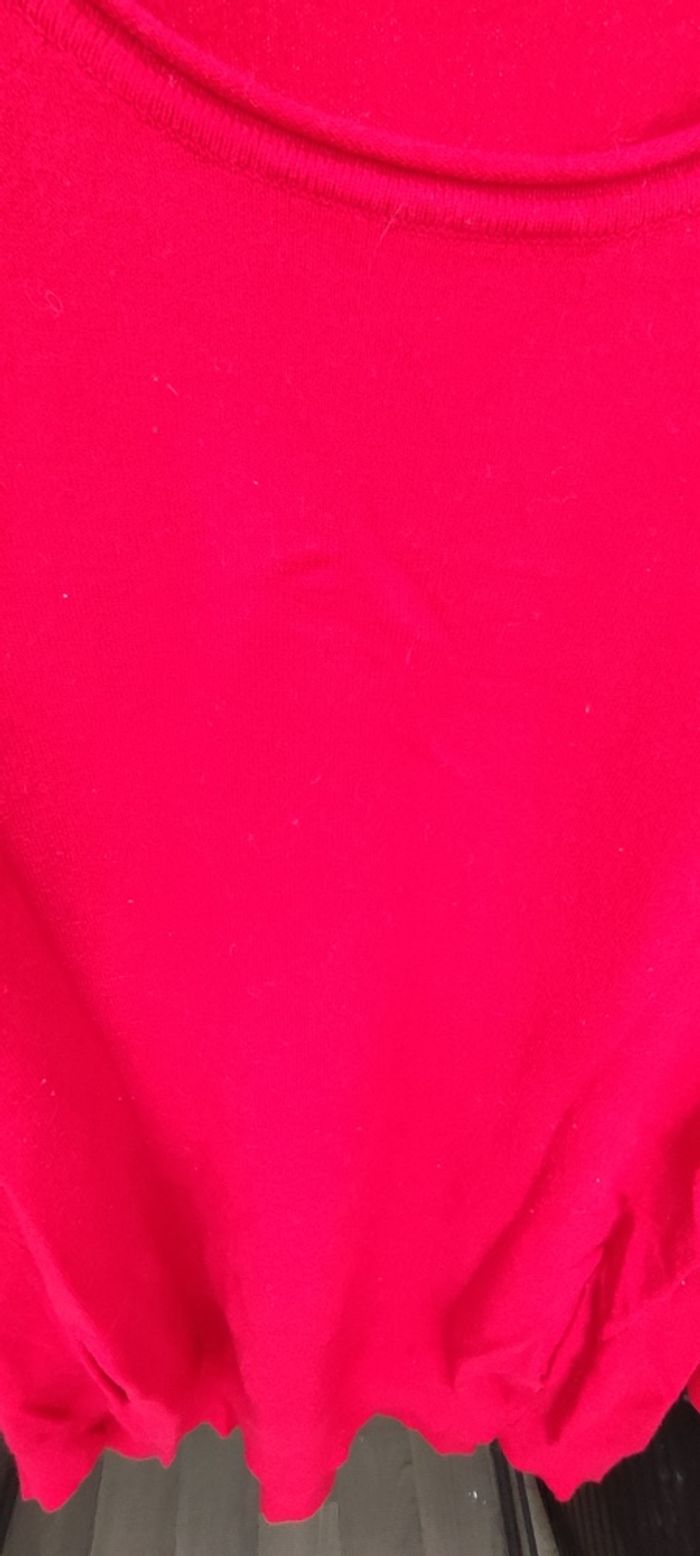 Pull long rouge col rond - Taille M/L - photo numéro 3