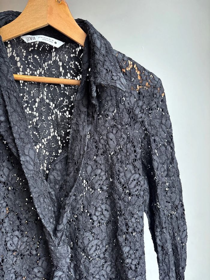 Chemise dentelle noire Zara - photo numéro 4