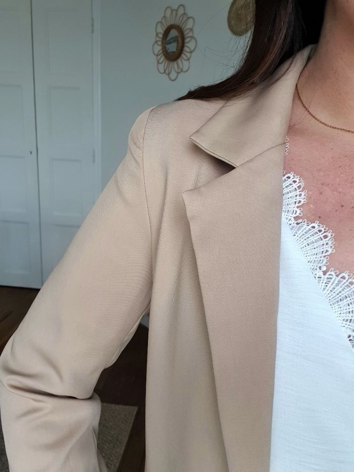 Blazer mi-long Londres camel Taille S - photo numéro 4