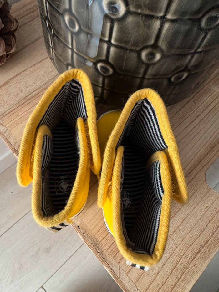 🌸Bottes pluie bébé Petit bateau jaune marin - photo numéro 3