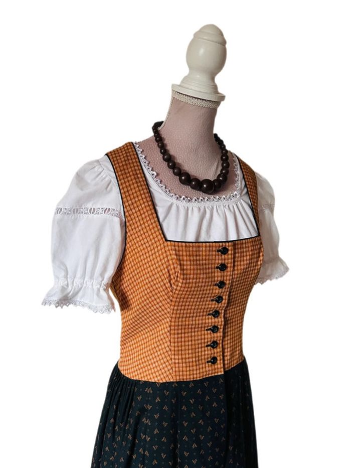 🍁🌿Robe Dirndl vintage artisanale Autrichienne 38/40 Cottagecore Oktoberfest Trachten Long Dress 🌿🍁 - photo numéro 6
