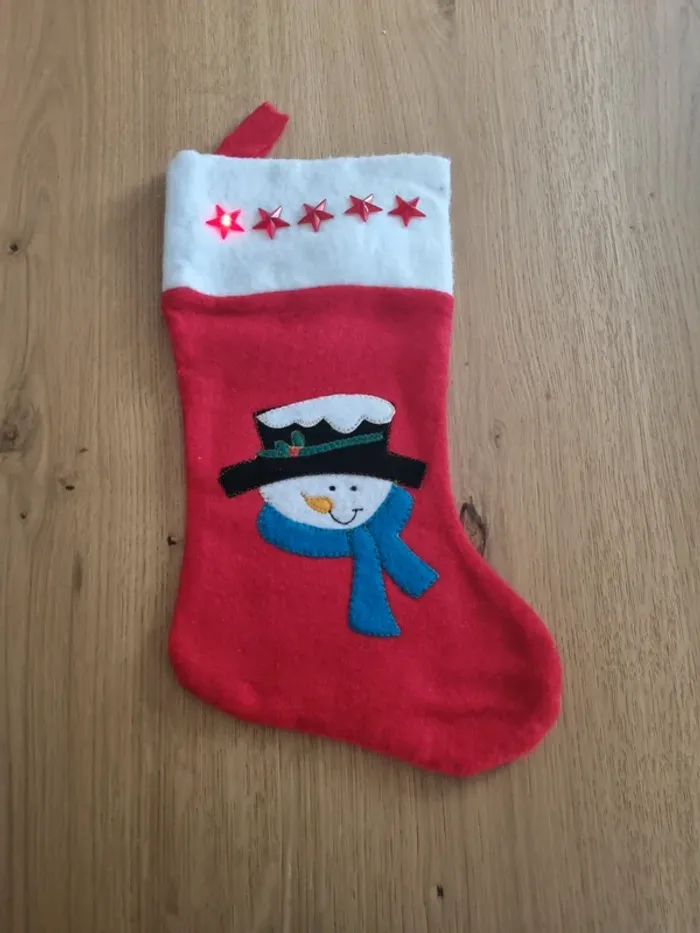 Chaussette de Noël bonhomme de neige - photo numéro 3