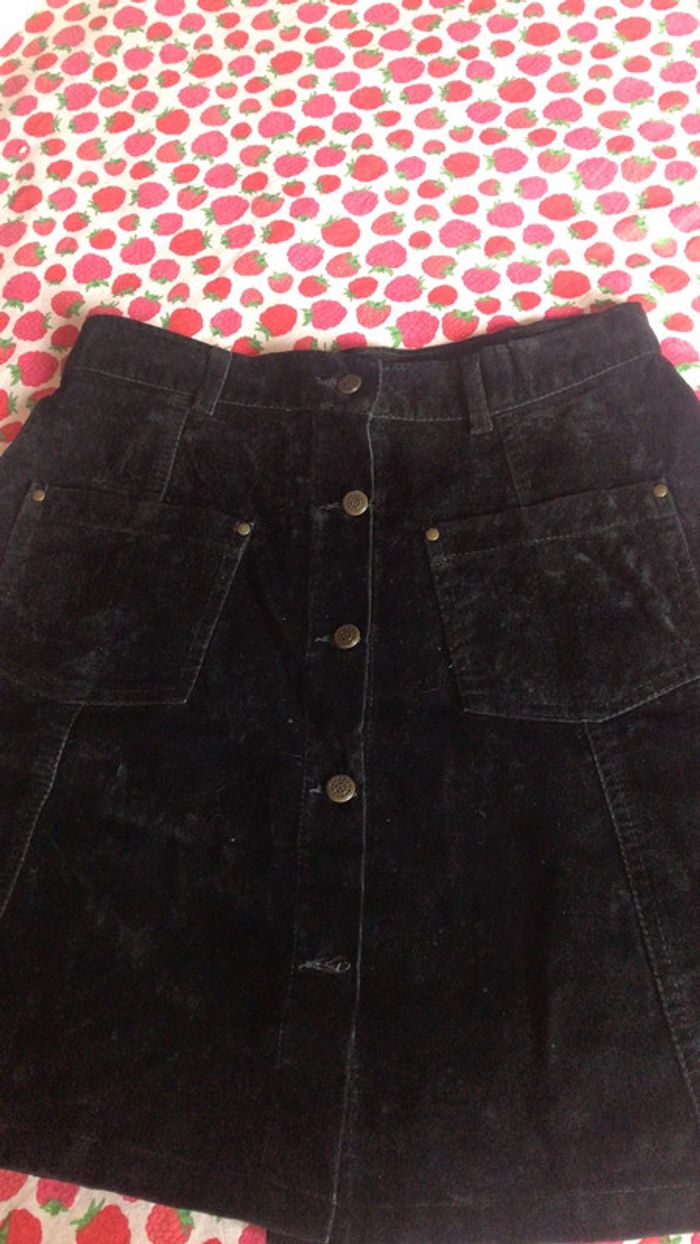 Jupe trapèze velour noir - photo numéro 2