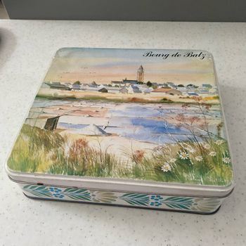 Boîte en métal  23 x 22x 6 cm