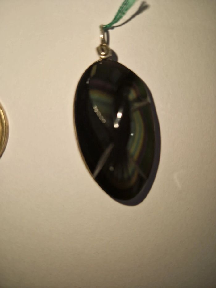 Pendentif obsidienne arc en ciel colombe - photo numéro 4