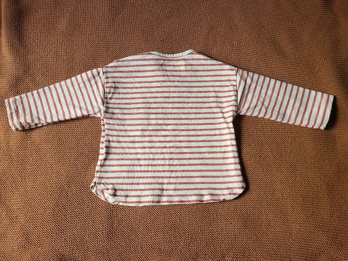 T-shirt rayé style marinière Zara 3-6 mois - photo numéro 3
