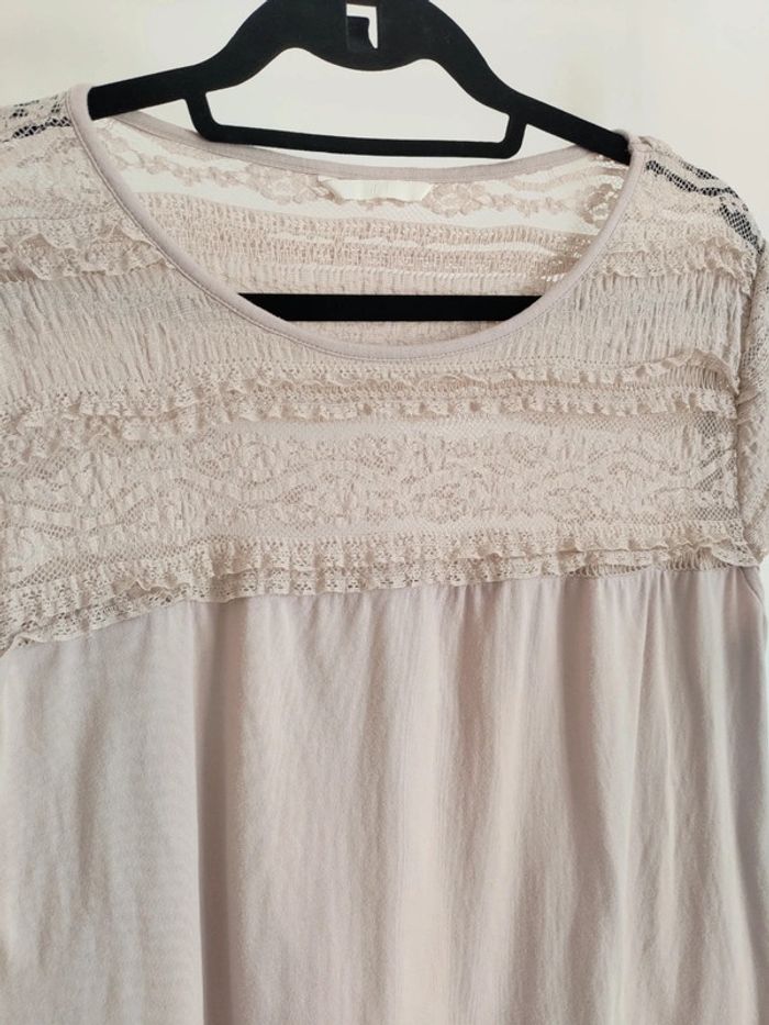 H&M t-shirt dentelle L - photo numéro 2