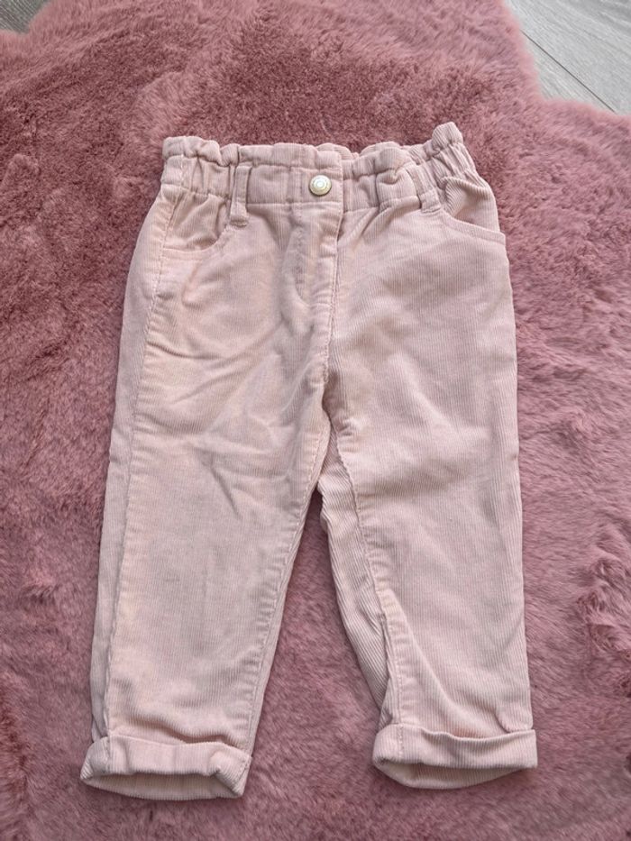 Pantalon velours rose pale 18 mois - photo numéro 2