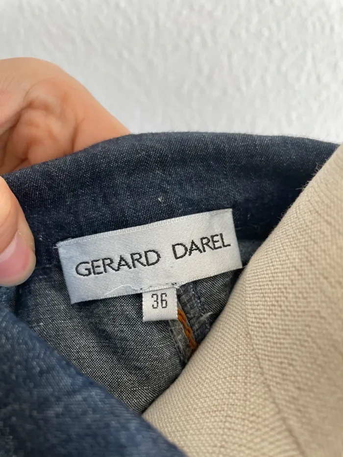 Veste blazer bleu marine Gérard Darel coton-lin - photo numéro 6