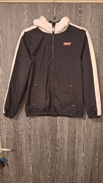 Veste coupe-vent à capuche Levi's noir et blanc