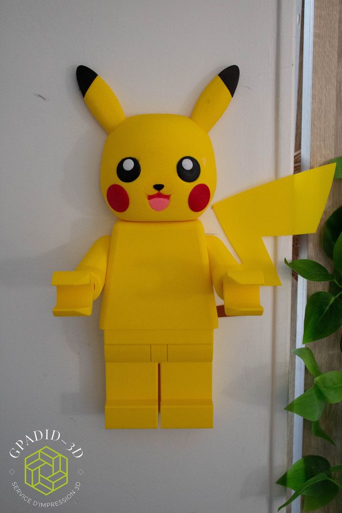 Dévidoir de papier toilette ou simple décoration murale dans un style lego  pikachu - photo numéro 4
