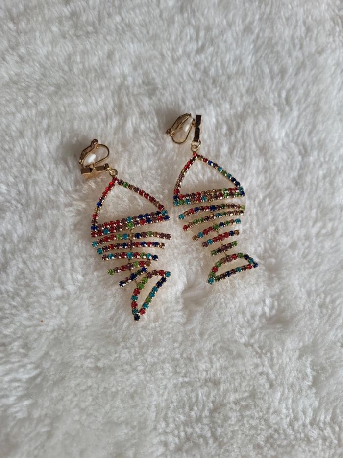 Clips poissons multicolores zirconiums - photo numéro 10