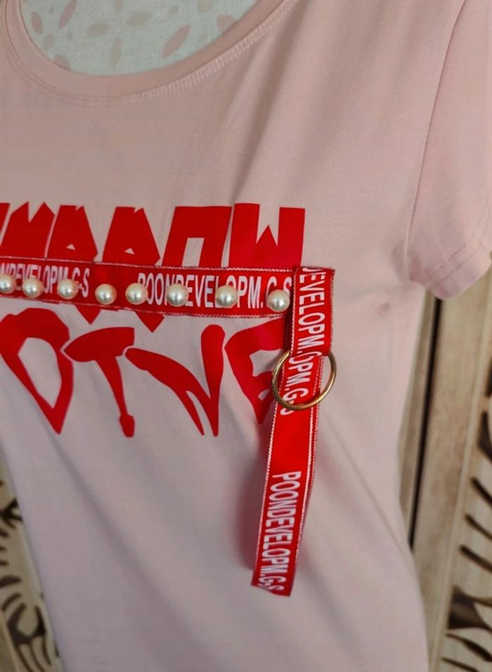 Tee shirt impression, perles Taille L/XL J&H Fashion - photo numéro 5