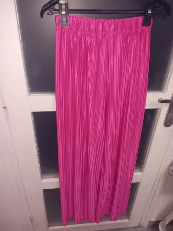 Pantalon S large plissé fuchsia brillant femme