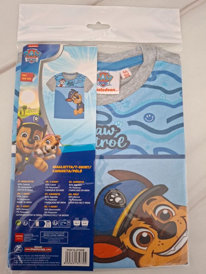 Tee-shirt pat patrouille neuf avec étiquette taille 4 ans - photo numéro 2