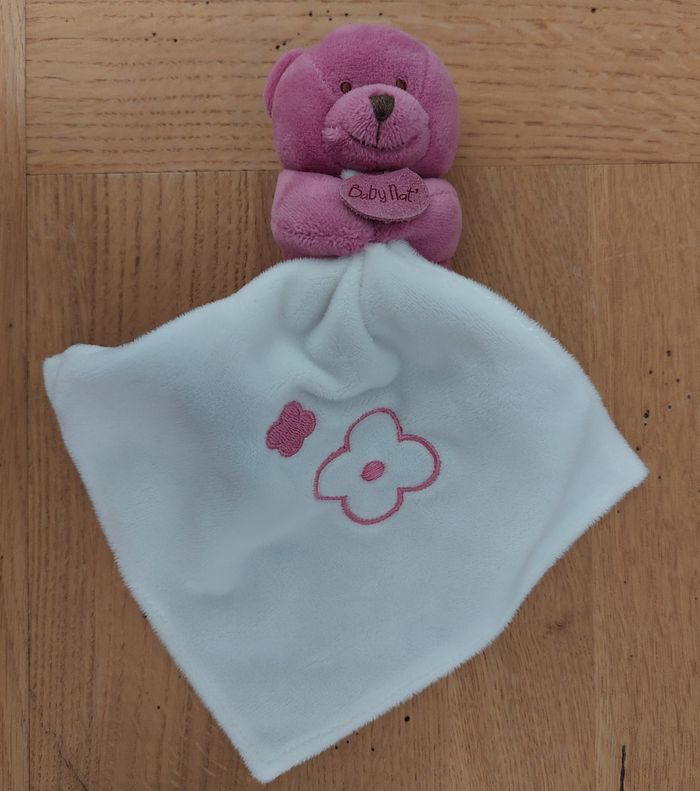 Doudou mouchoir Ours violet - Baby Nat - photo numéro 3