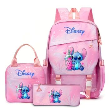 Sac a dos cartable stitch disney avec sac pour repas et trousse neuf