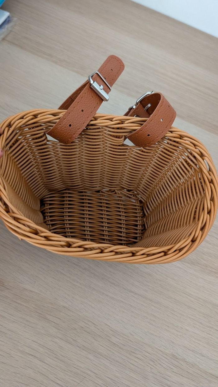Petit panier de vélo trotinette enfant imitation rotin - photo numéro 6