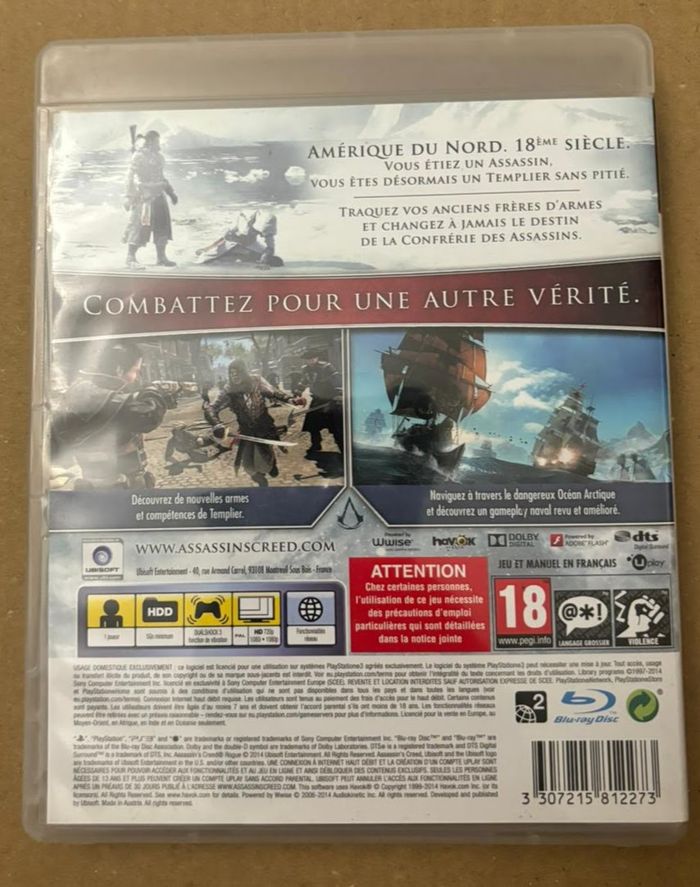 Jeux vidéo Assassin's Creed Rogue PS3 - photo numéro 2