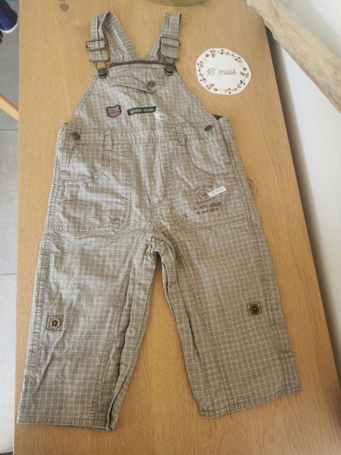 Salopette beige bébé garçon 18mois sergent major tbe