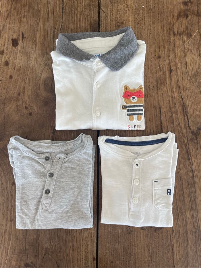 Lot t-shirt manches longues taille 9-12 mois