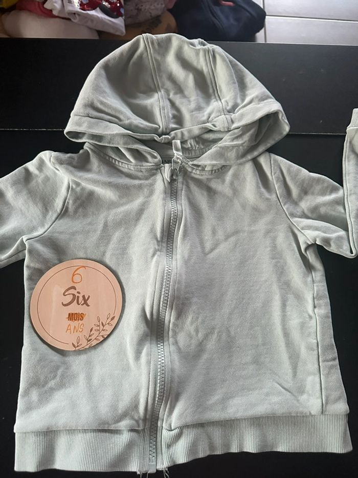 Veste sweat bleu ciel 6 ans - photo numéro 2
