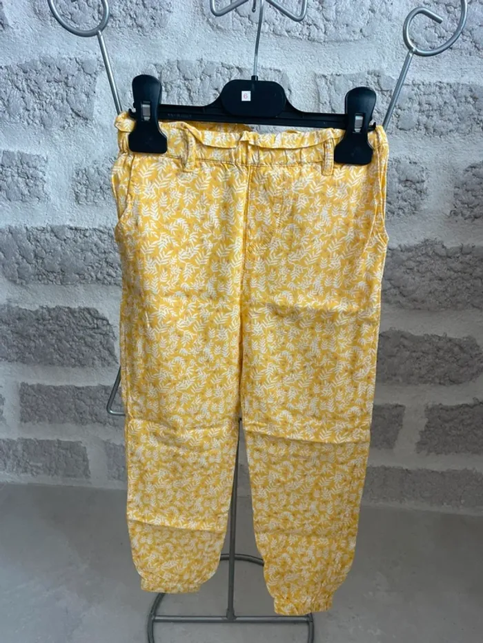 Pantalon fluide jaune fille 4 ans in extenso - photo numéro 2