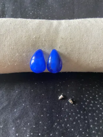 Boucles d'oreilles goutte bleue