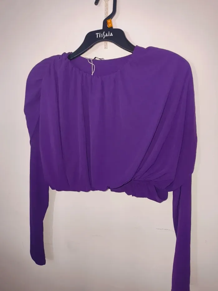 Top court violet Zara neuf sans étiquette taille S - photo numéro 2