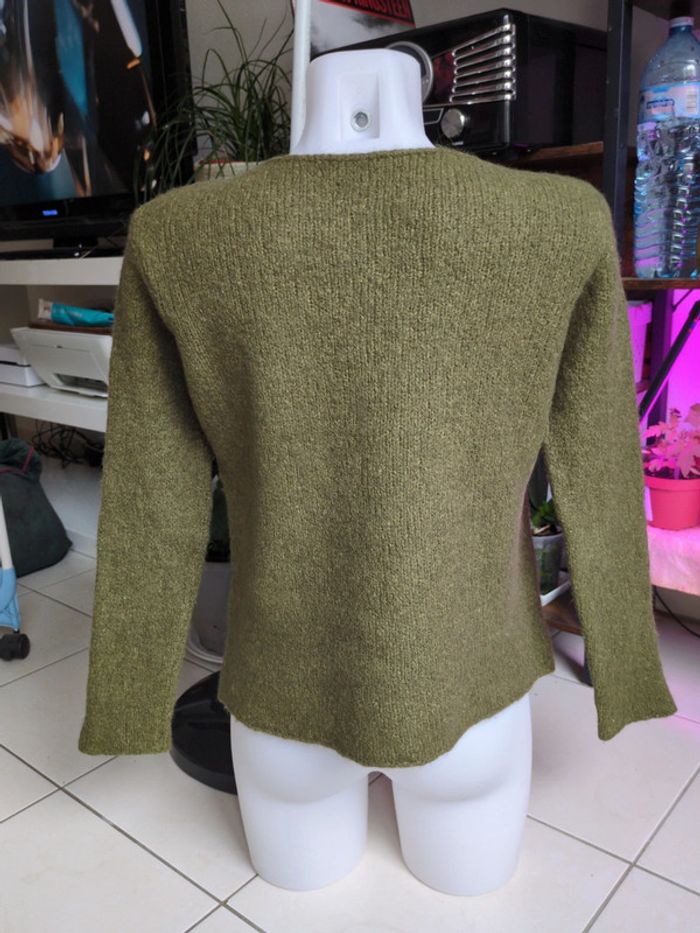 Pull alpaga vert olive American vintage S - photo numéro 2