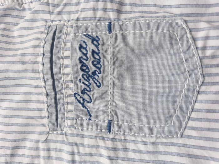 Chemise manches longues 3 ans Okaïdi Blanc rayure bleu clair - photo numéro 3