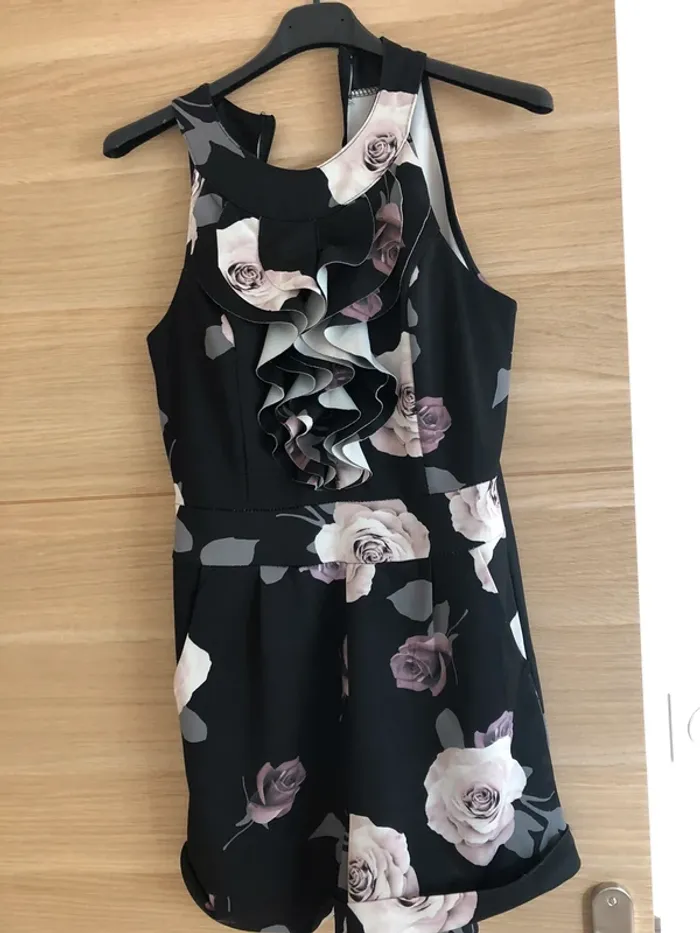 Combishort été fleur rose - photo numéro 3