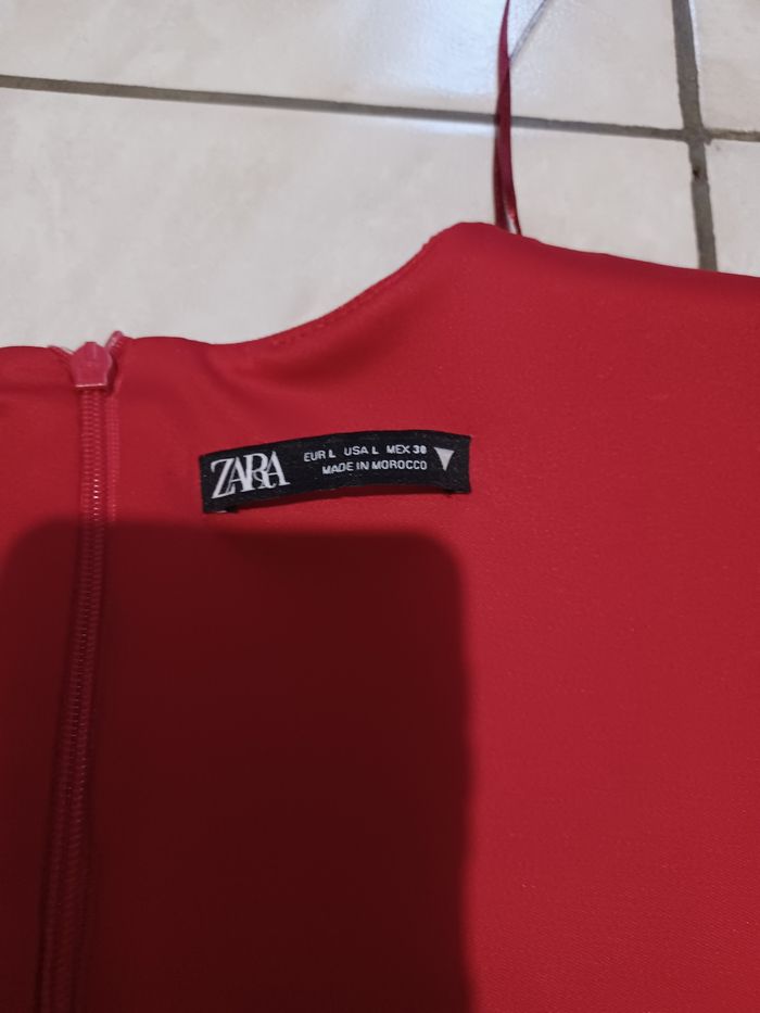 Body rouge manches longues Zara - photo numéro 5