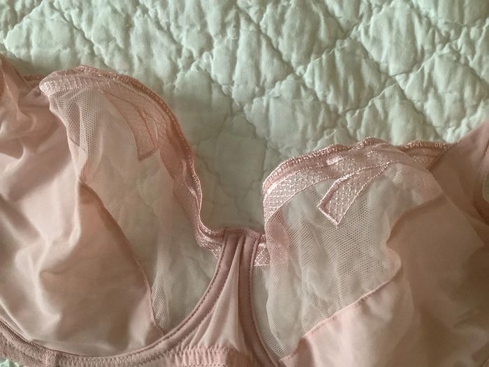 Soutien-gorge voile/mesh Gemma rose neuf étiquette boîte taille 95E - photo numéro 3