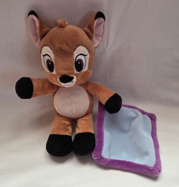 Peluche Bambi avec mouchoir mauve - Disney