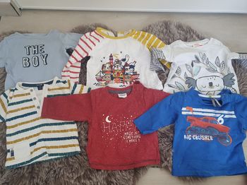 Lot vêtements taille 3 mois: 6 t-shirts manches longues et 4 pantalons