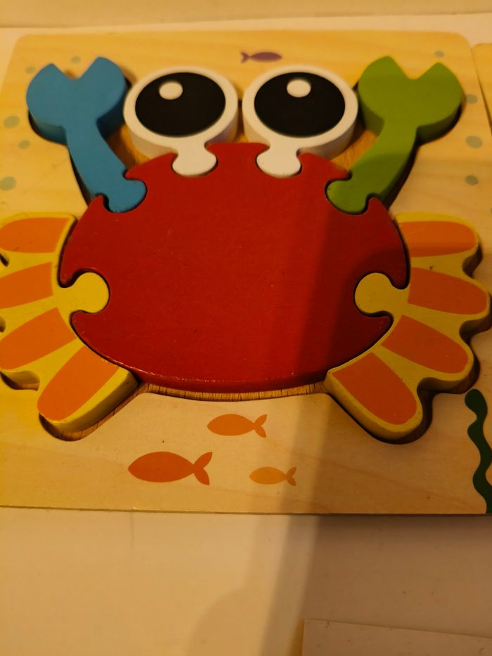 Lot puzzles bois crabe et abeille - photo numéro 3
