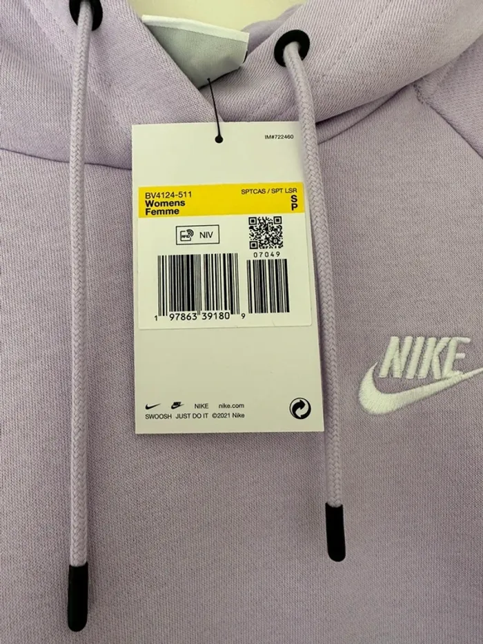 Nike pull à capuche lila pour femme taille S neuf - photo numéro 3