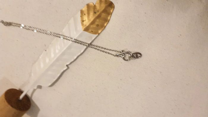 Collier cercle tige maillon farandole acier inoxydable argent - photo numéro 4