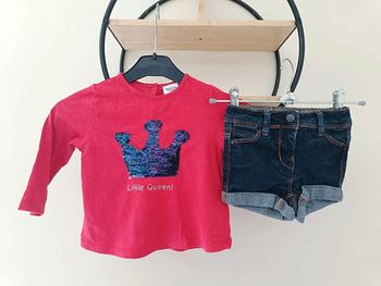 23-24 mois 2 ans ensemble teeshirt tape a l'oeil et short kiabi