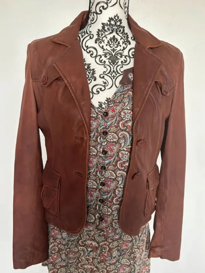 Veste en cuir femme 38 - photo numéro 9