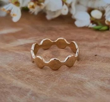 Bague cercle formes géométriques plaqué or taille 56