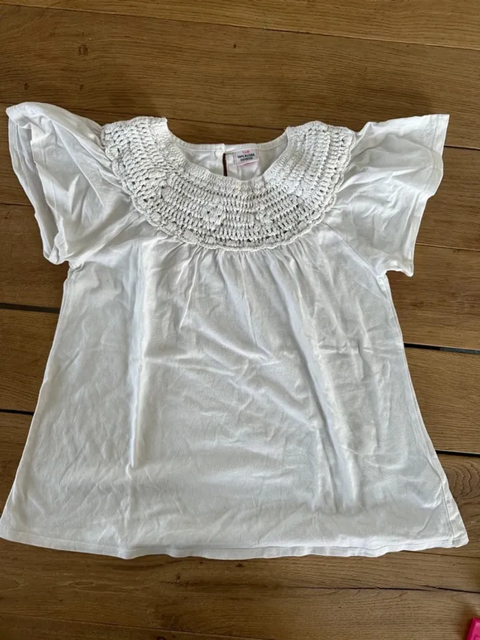 TEE shirt blanc crochet